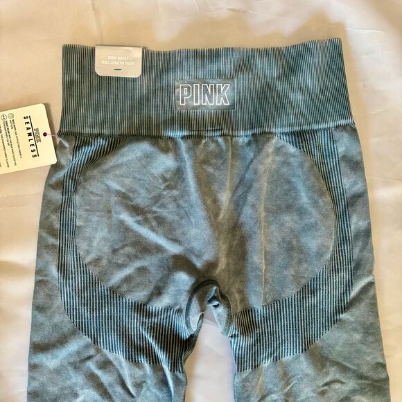 Victoria Secret Pink Seamless Green Marble Leggings NEW Workout Tights US Small - Picture 1 of 10